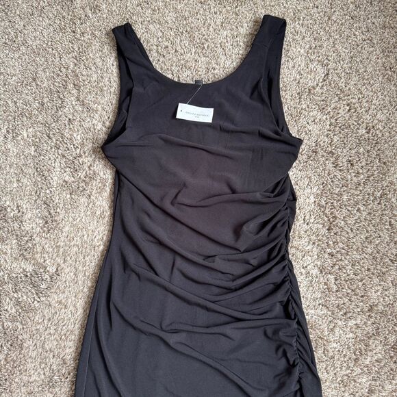 Banana Republic Women’s Black Rouched sideTank Dress size small NEW - Picture 2 of 5